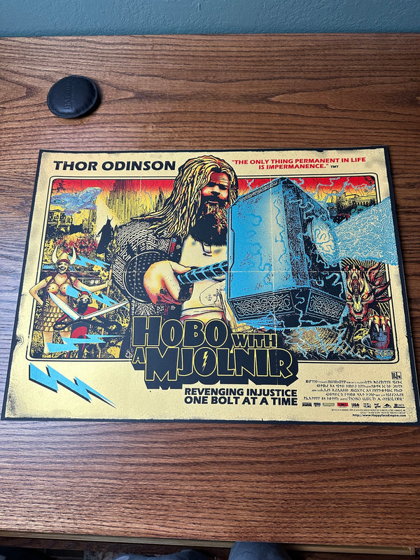 EJR - Hobo with Mjolnir Gold Variant - 24x18 - Limited Edition Poster