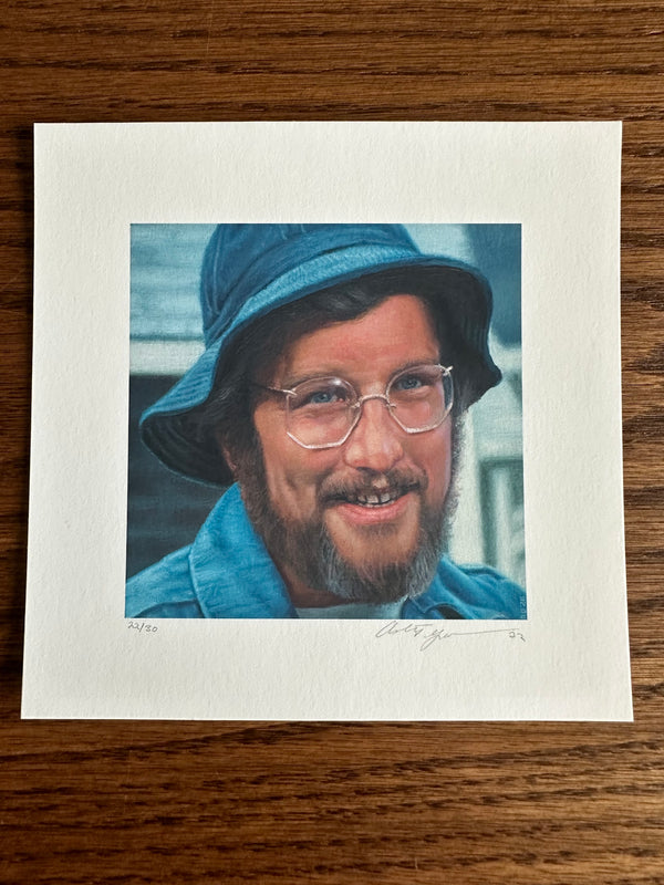 Ashton Gallagher - Jaws Hooper Portrait Limited Edition Art Print - 6 x 6