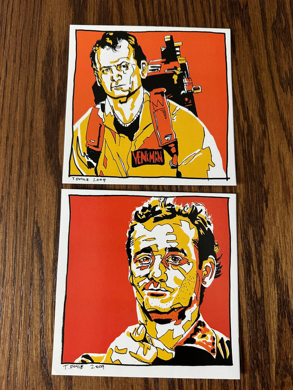 Tim Doyle - Bill Murray Set of 2 Portrait Stickers Ghostbusters Stripes - 6x6 - Limited Edition Print