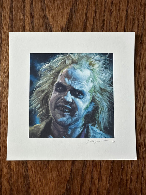 Ashton Gallagher - Beetlejuice Portrait Limited Edition Art Print - 6 x 6