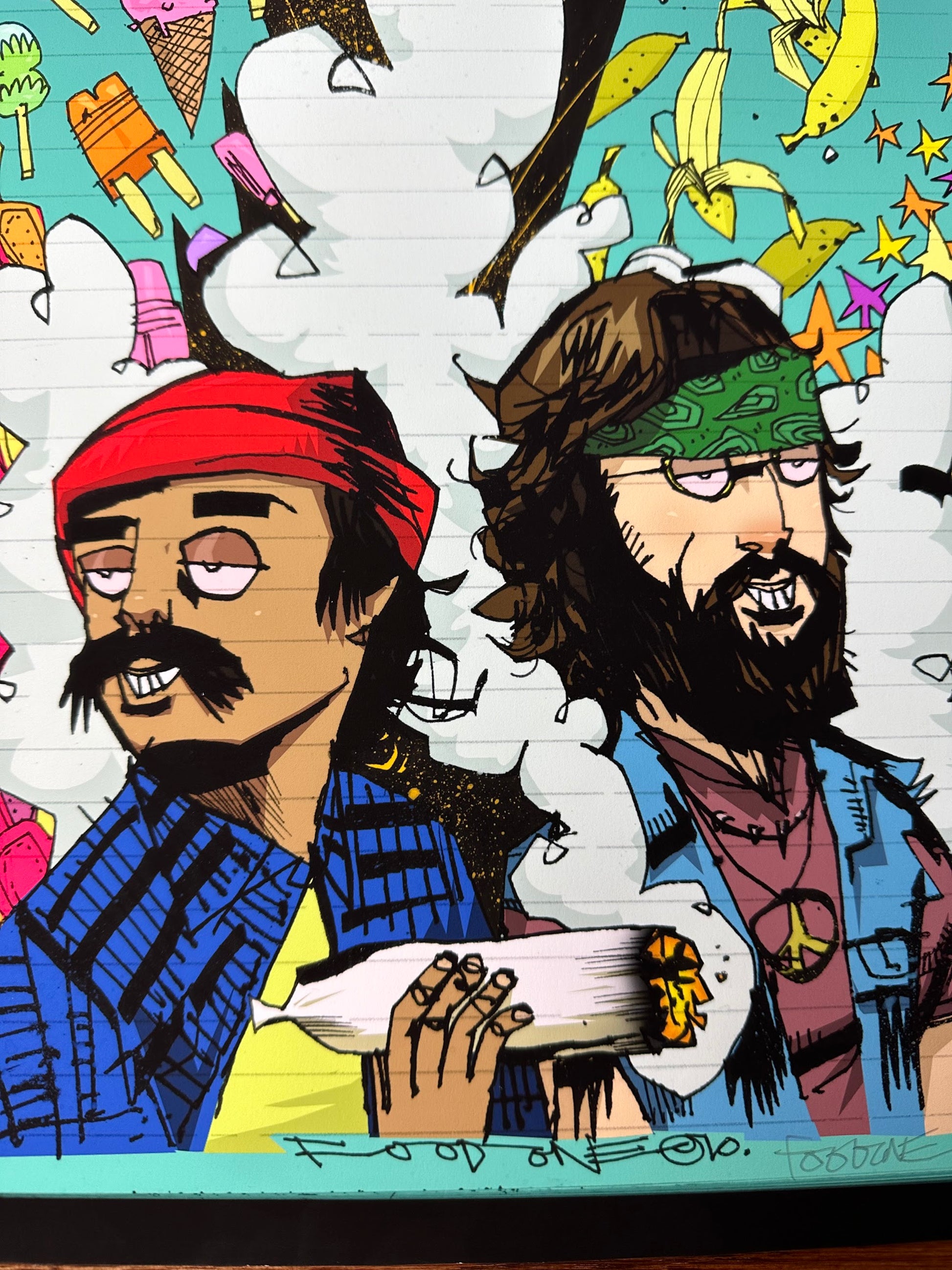 Jim Mahfood - Cheech & Chong 12x16 art print - detail image 2