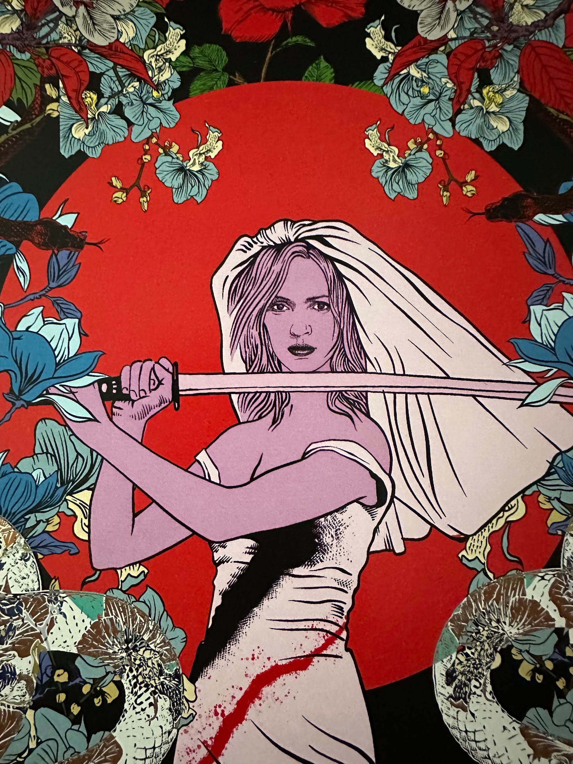 Mark Chilcott - Kill Bill The Bride 12x16 art print - detail image 2