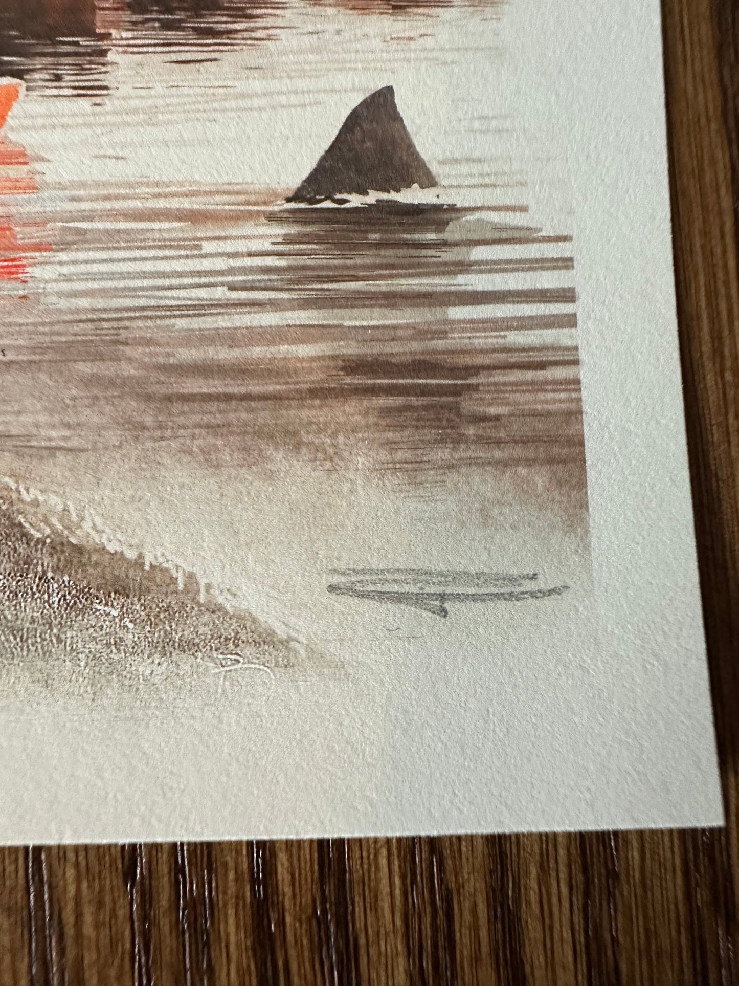 JC Richard - Jaws Amity Harbor Red Variant Handbill 5x5 art print - detail image 3