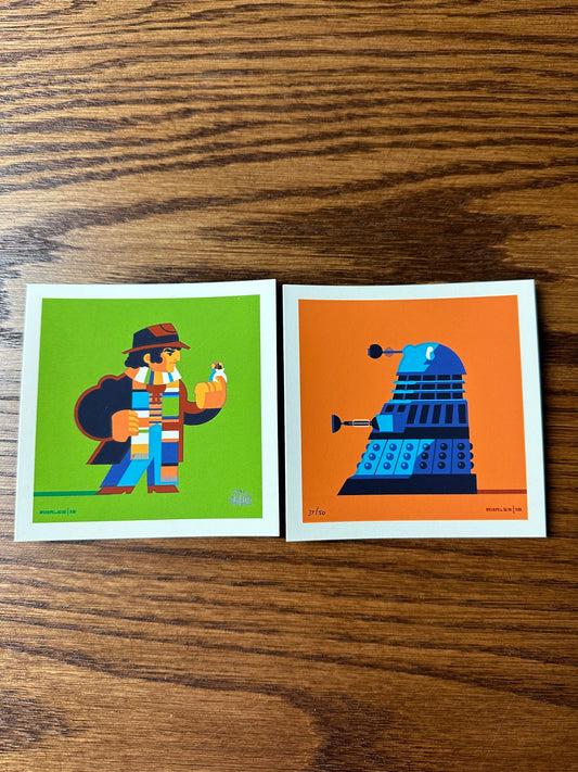 Tom Whalen - Doctor Who Set 4x4 art print