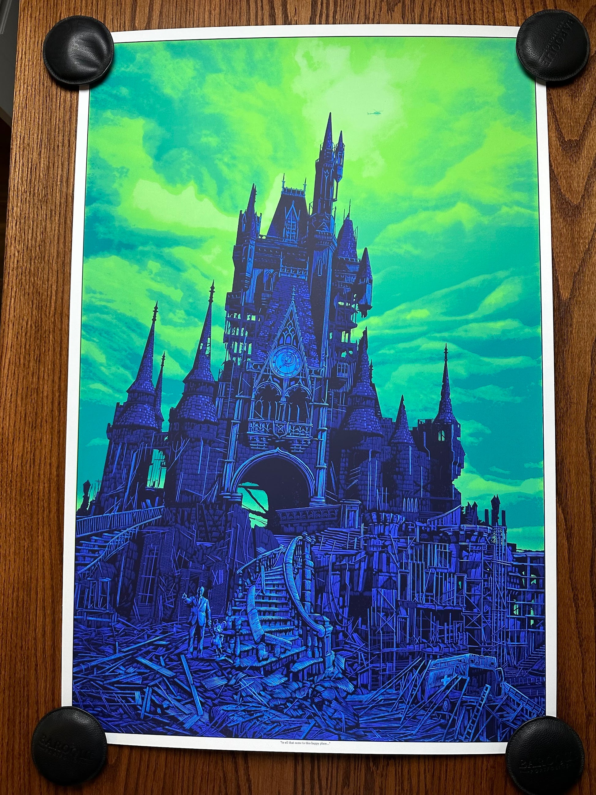 Daniel Danger - Disney Castle "To All That Come to the Happy Place" Green Variant 24x36 movie poster