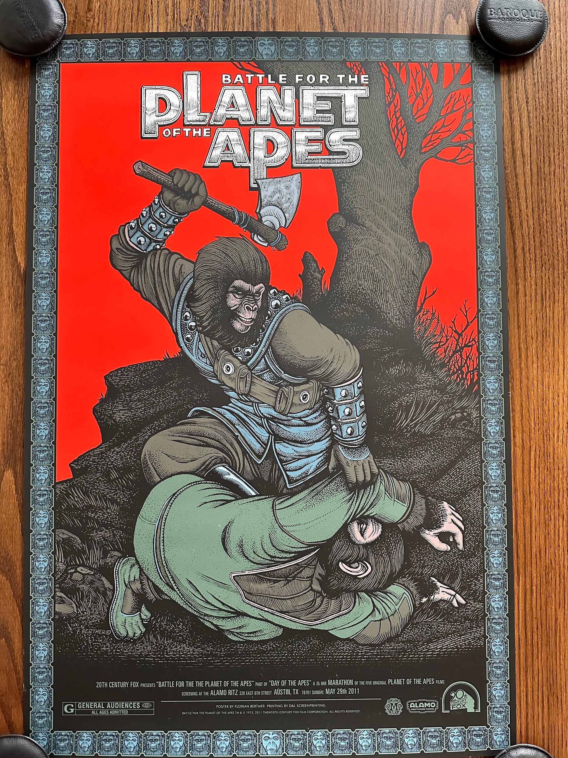 Florian Bertimer - Battle For The Planet of the Apes 24x36 movie poster