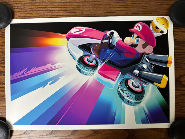 Craig Drake - Mario Kart Gold Shell Variant  LE Poster Art Print - 24 x 16
