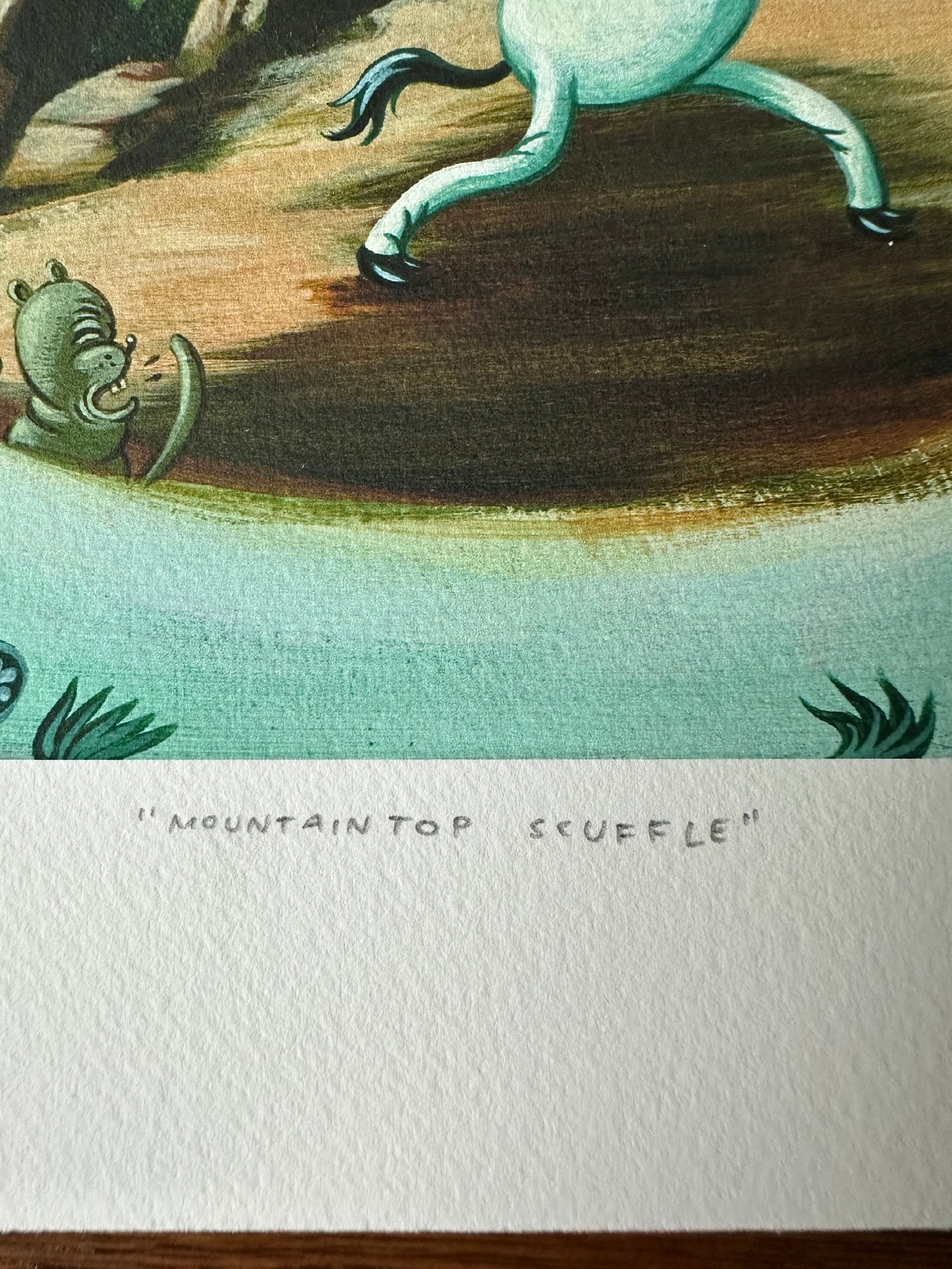 Travis Lampe - Mountaintop Scuffle 12x12 art print - detail image 3