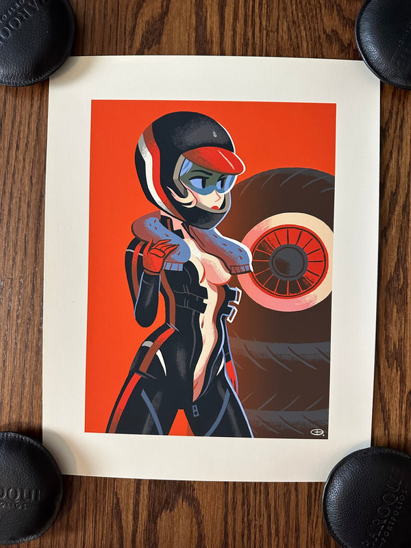 Glen Brogan - Driver Pin-Up Girl - 11x14 - Limited Edition Print