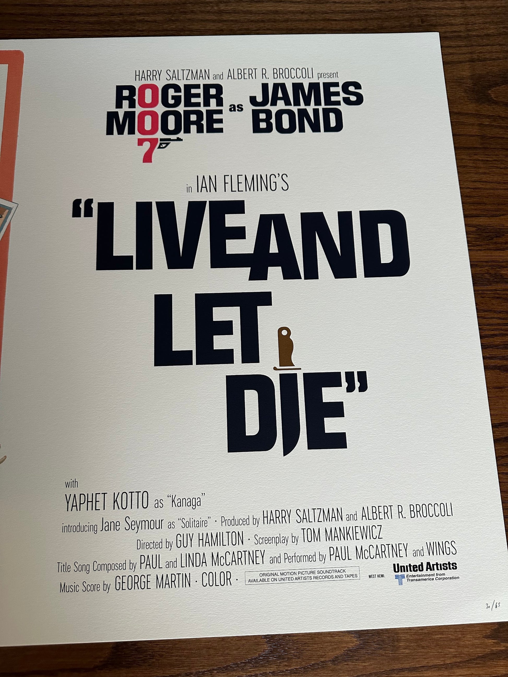 Paul Mann - James Bond Live and Let Die Variant 36x24 movie poster - detail image 6