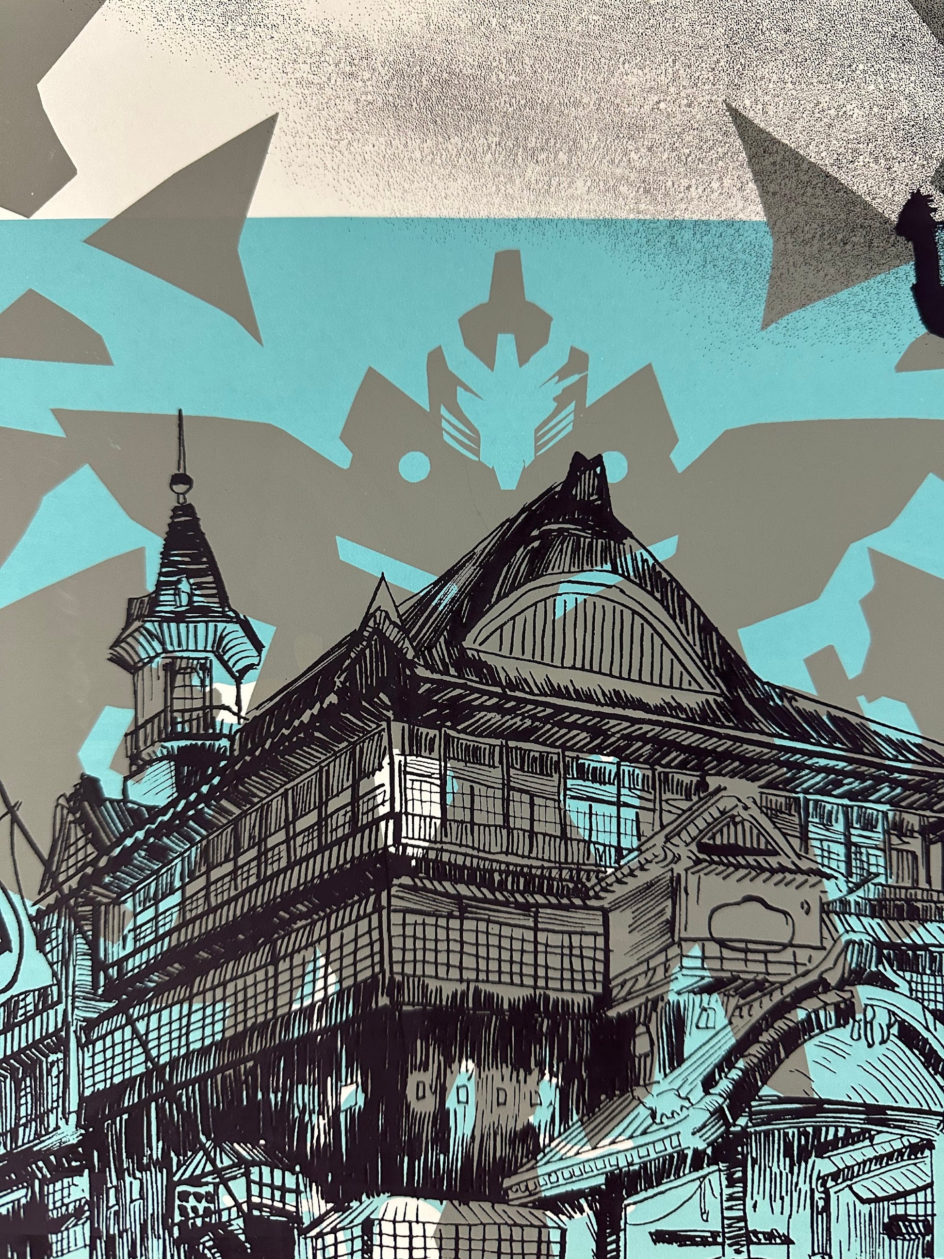 Nakatomi Inc - Studio Ghibli House Test Print 18x24 art print - detail image 5