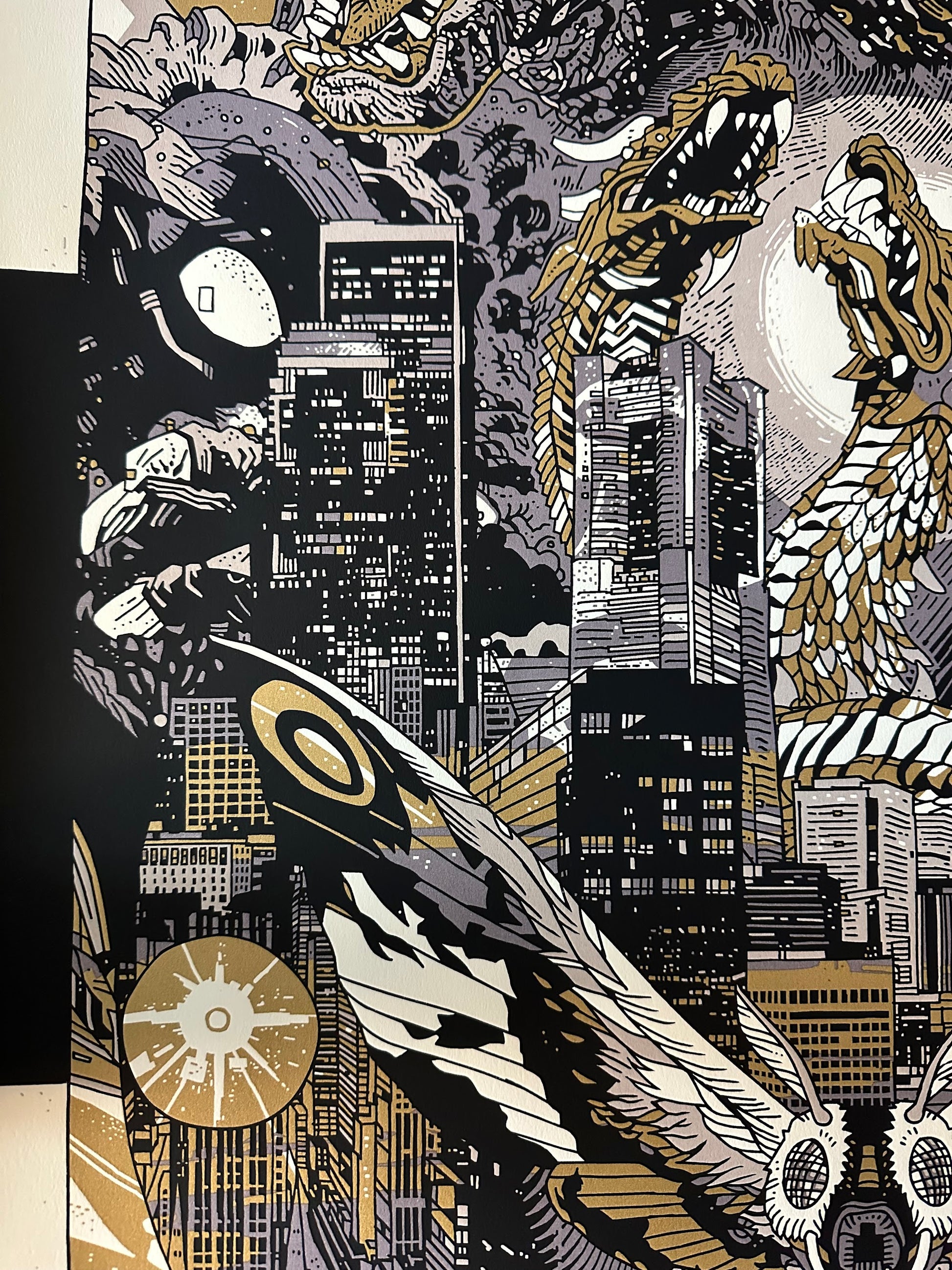 Tyler Stout - Godzilla All Out Attack Variant 24x36 movie poster - detail image 4