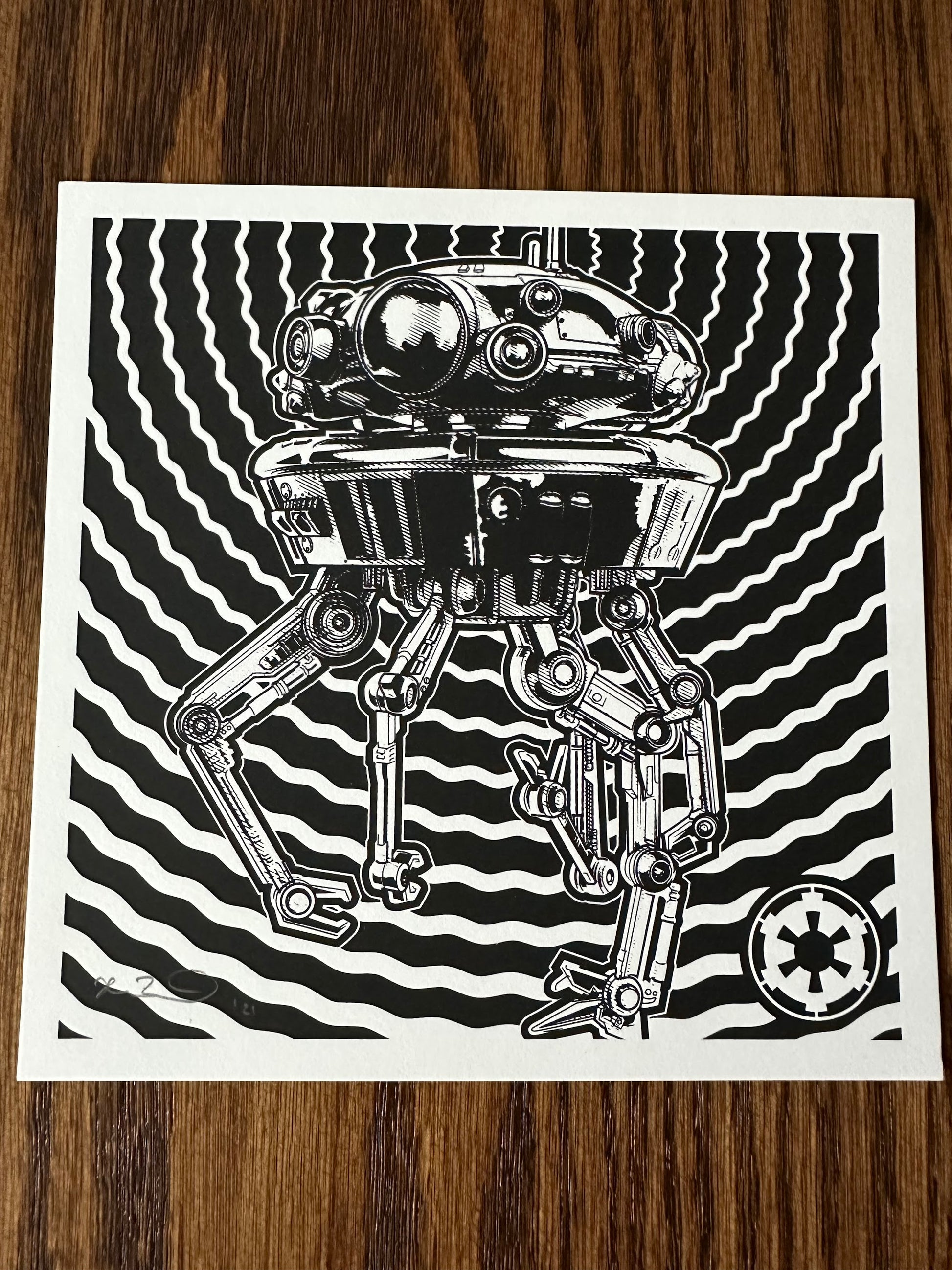 Joshua Budich - Imperial Probe Droid - Milk Variant 6x6 art print