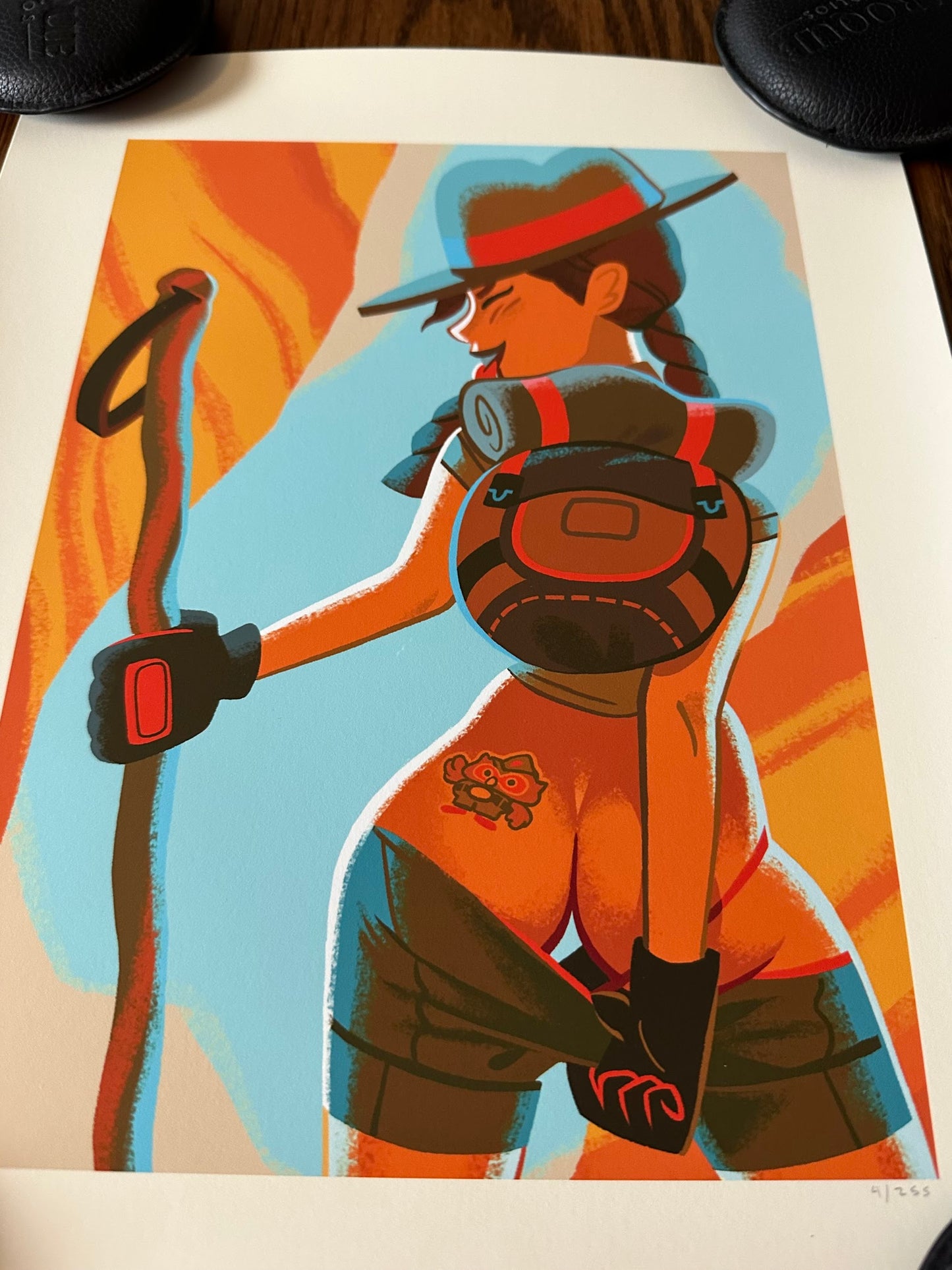 Glen Brogan - Hiker Pin-up Girl 11x14 art print - detail image 3