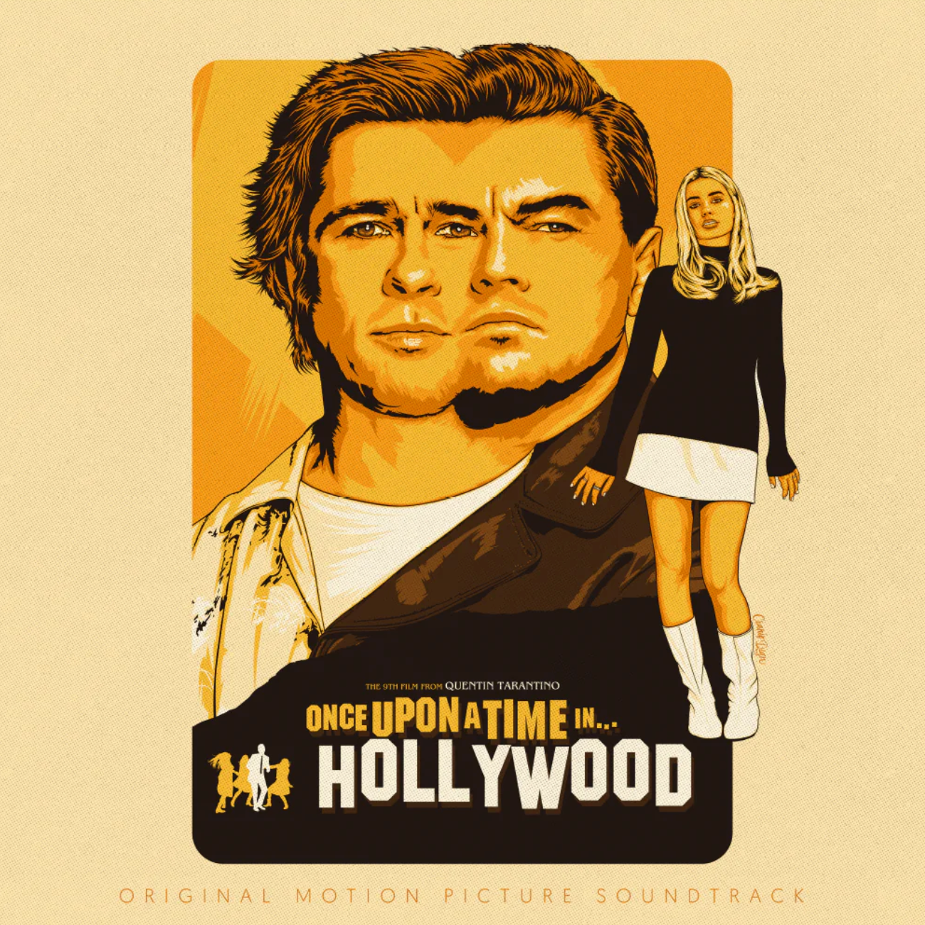 CranioDsgn - Once Upon a Time in Hollywood Vinyl Cover 12x12 art print - detail image 5