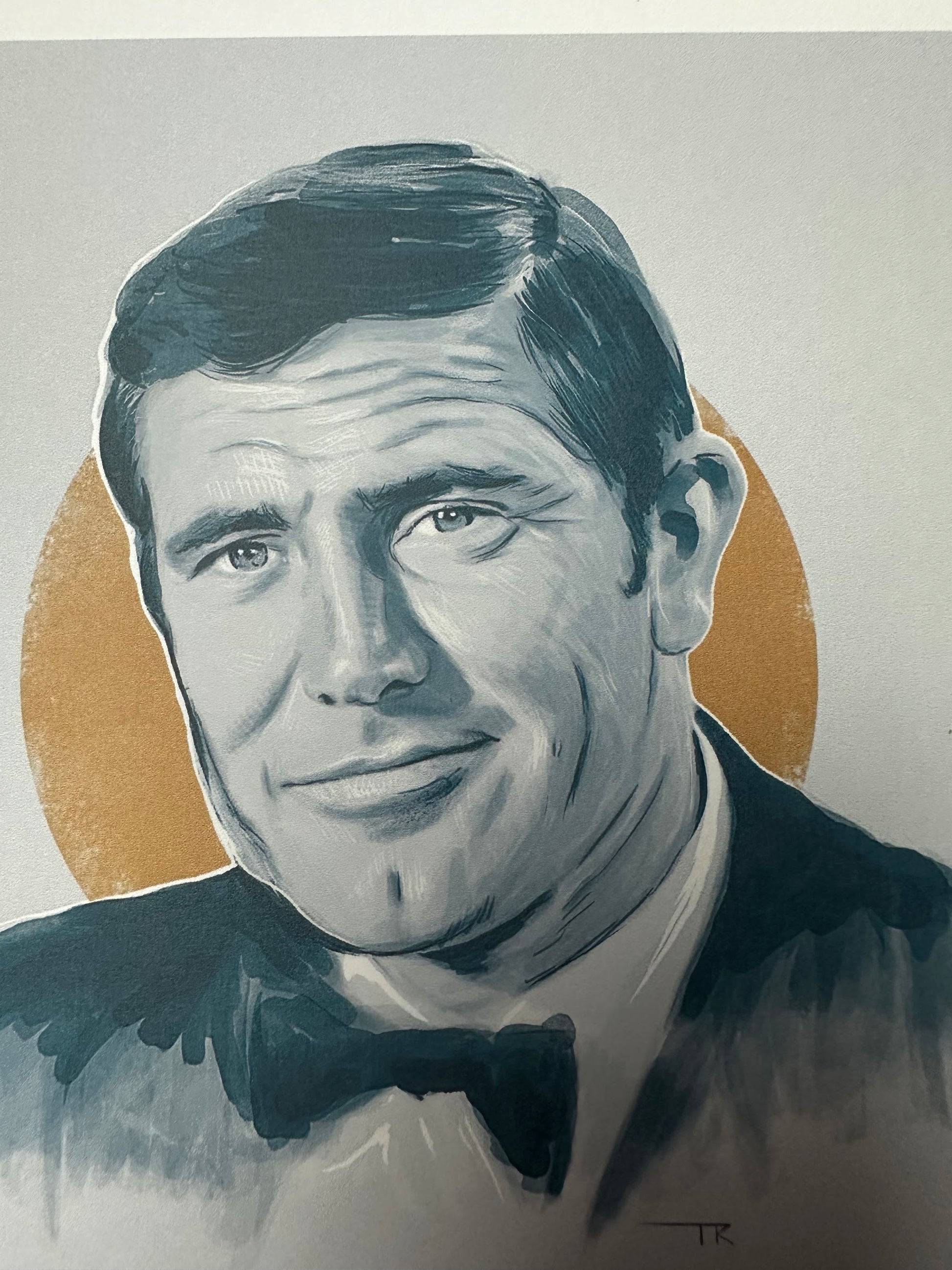 Tom Ralston - James Bond 007 George Lazenby Portrait 6x6 art print - detail image 2