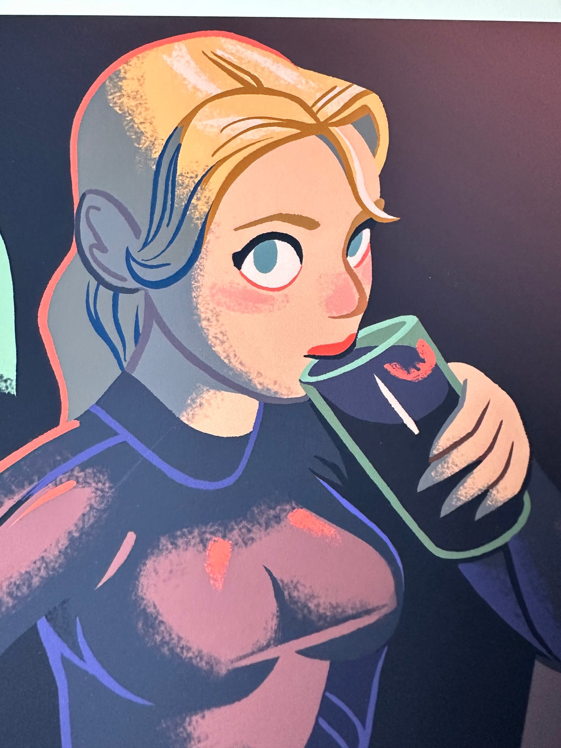 Glen Brogan - Drink  Pin-Up Girl 11x14 art print - detail image 2