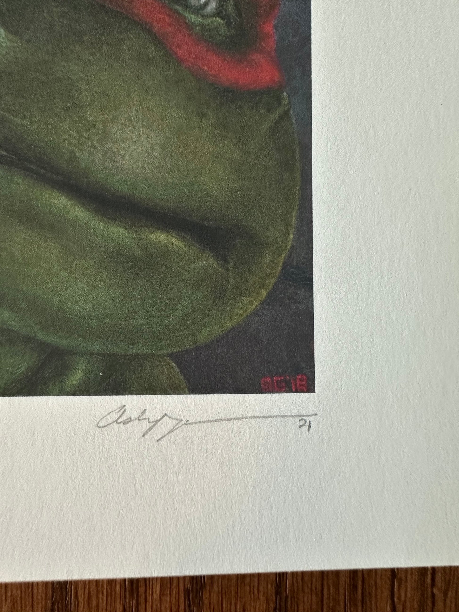 Ashton Gallagher - Teenage Mutant Ninja Turtles Raph Portrait 6x6 art print - detail image 4