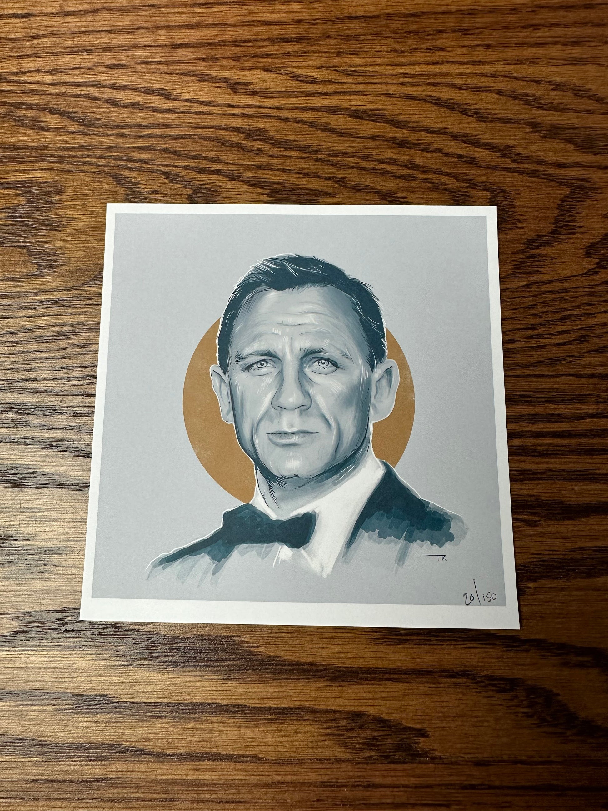 Tom Ralston - James Bond 007 Daniel Craig Portrait 6x6 art print