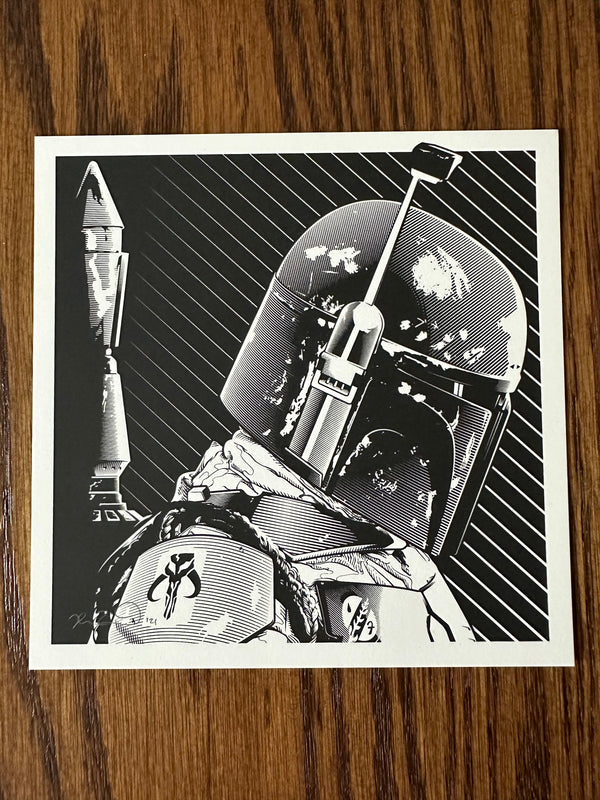 Joshua Budich - Star Wars Mando Milk Variant Limited Edition Art Print - 6 x 6