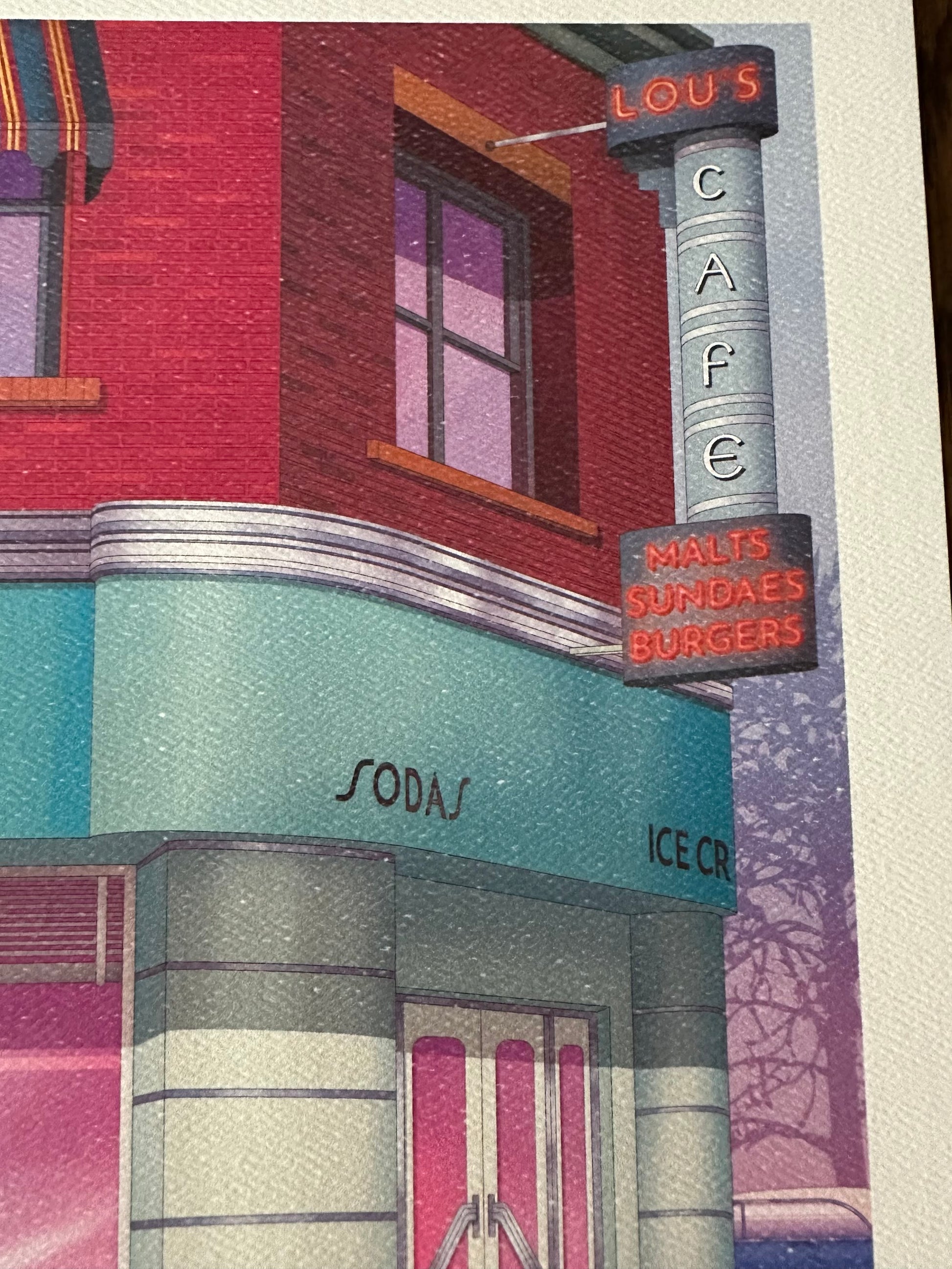Zita Walker - Back to the Future "Lou's" 12.5x15.5 art print - detail image 3