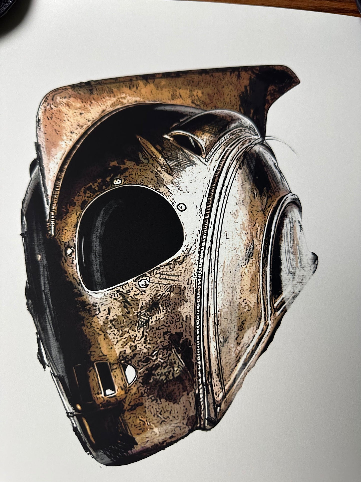 Chris Malbon - Rocketeer Helmet 12x12 art print - detail image 2