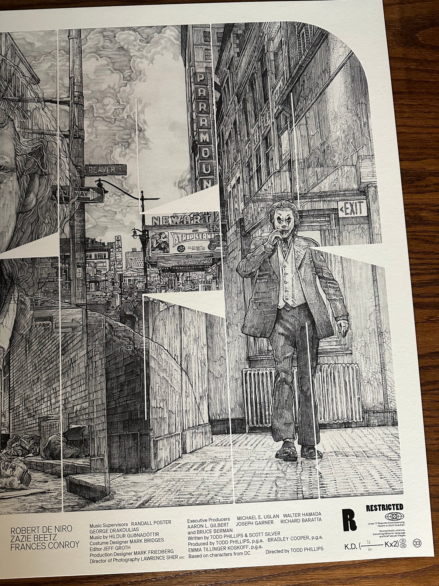 Krzysztof Domardzki - Joker Arthur Pencil Variant 36x24 movie poster - detail image 4