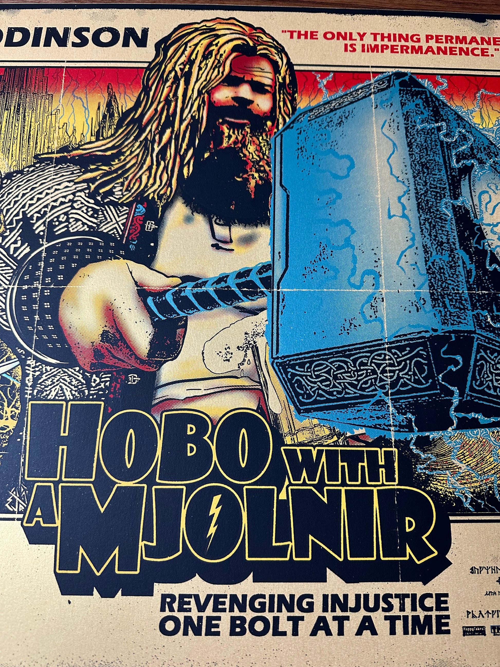 EJR - Hobo with Mjolnir Gold Variant 24x18 movie poster - detail image 2