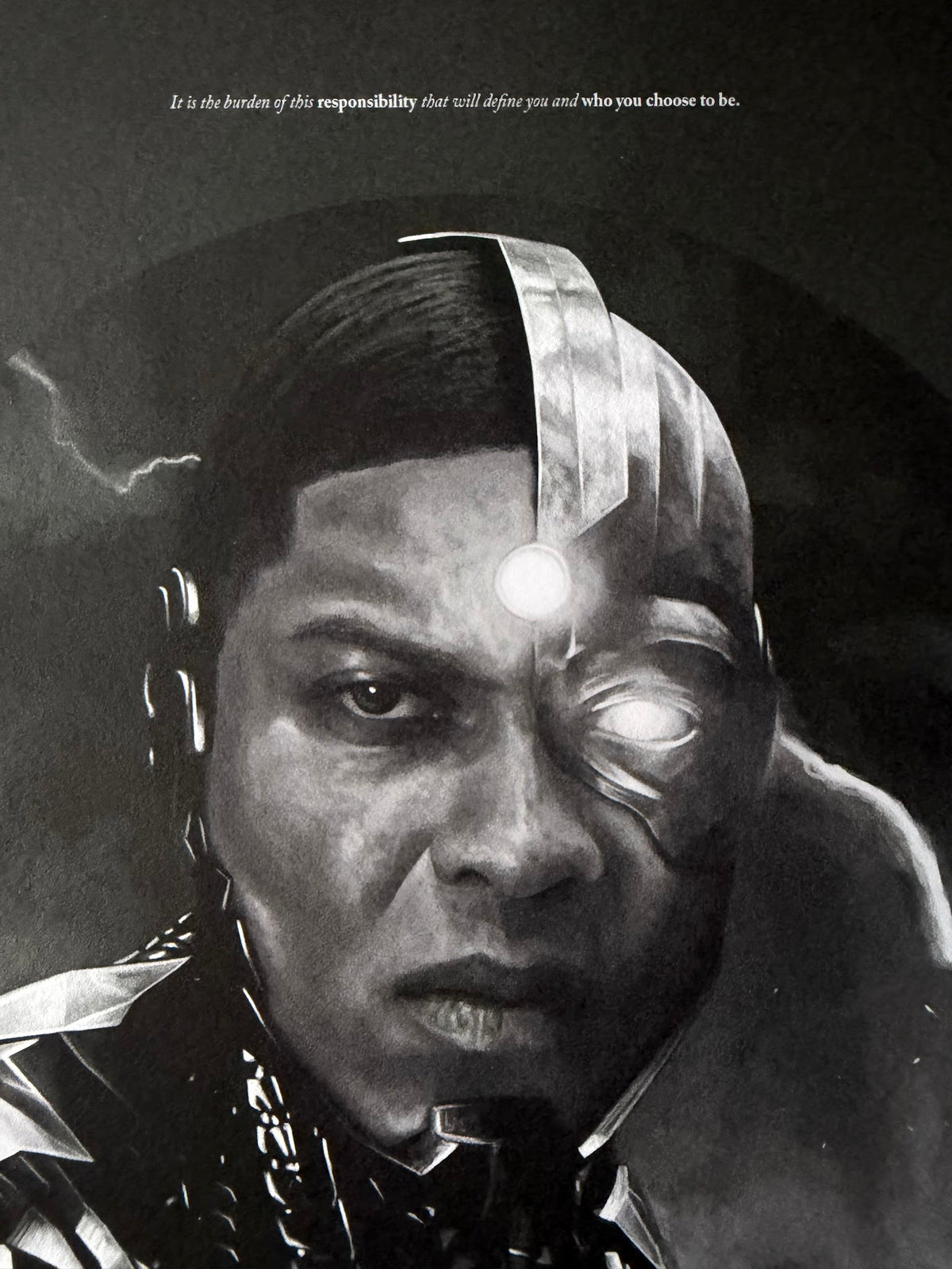Jake Kontou - Zack Snyder’s Justice League Headshot Variant - Cyborg - 10x10 - Limited Edition Print