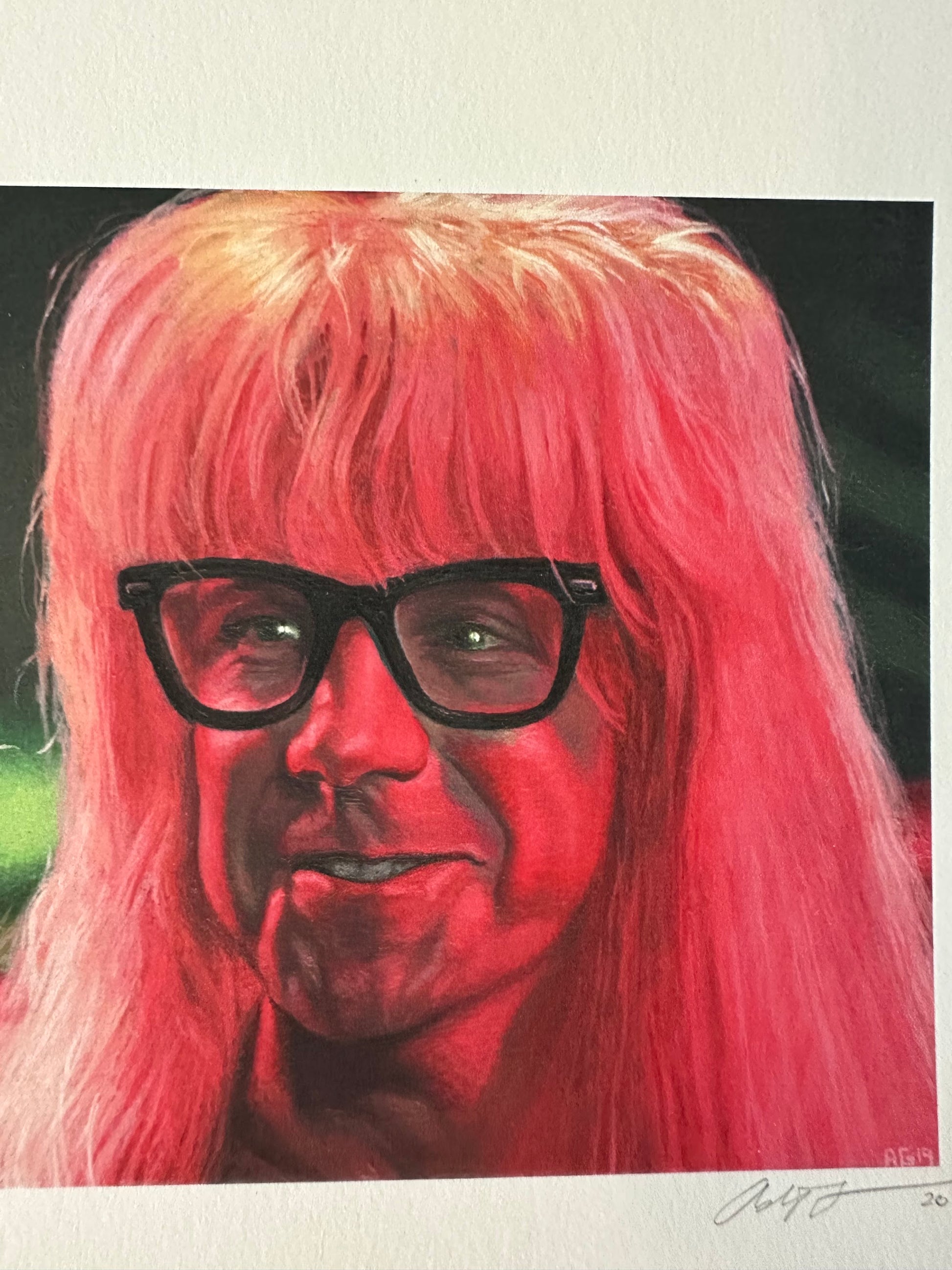 Ashton Gallagher - Wayne's World Garth & Wayne Portrait Set 6x6 art print - detail image 5