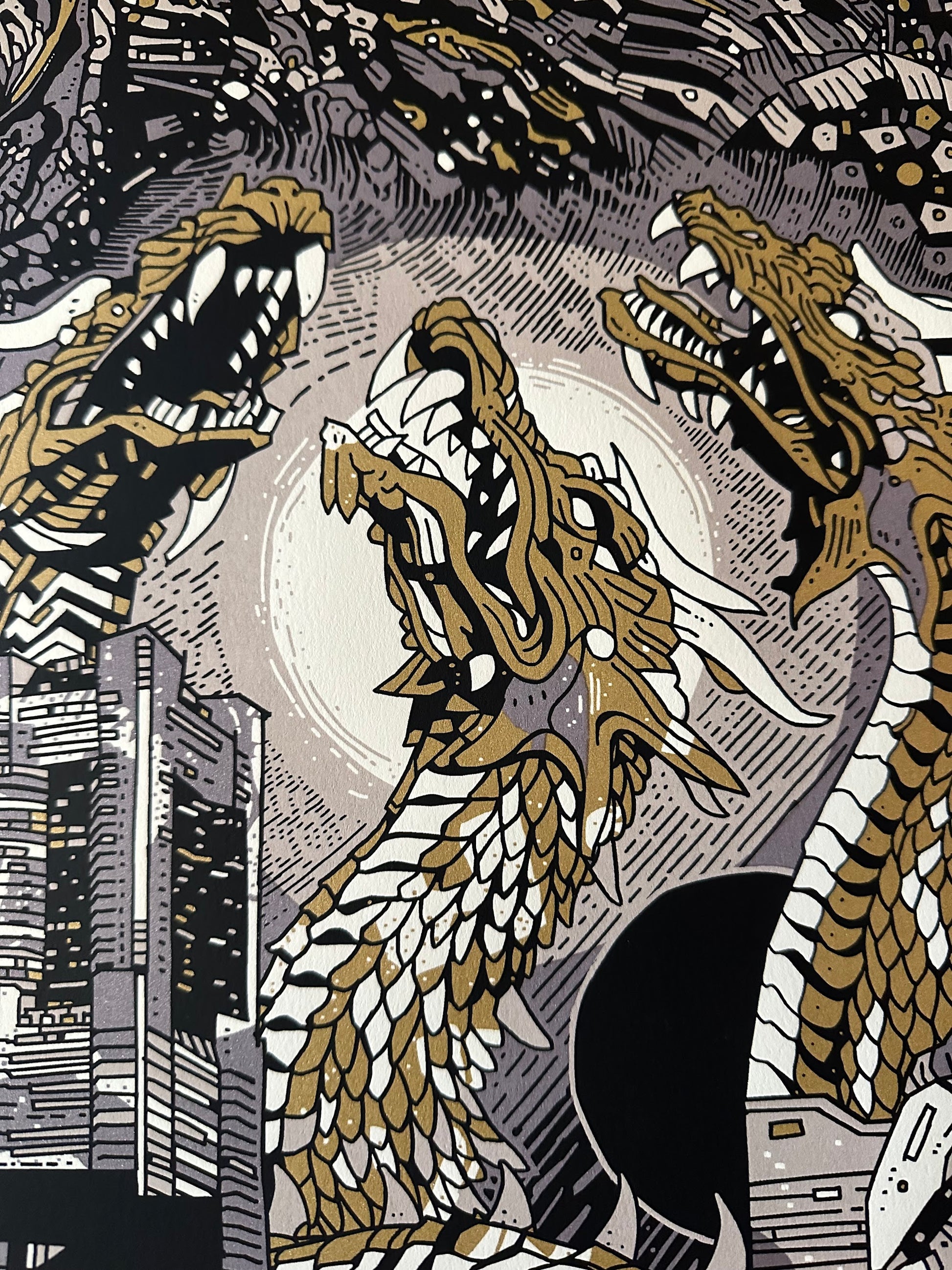 Tyler Stout - Godzilla All Out Attack Variant 24x36 movie poster - detail image 5