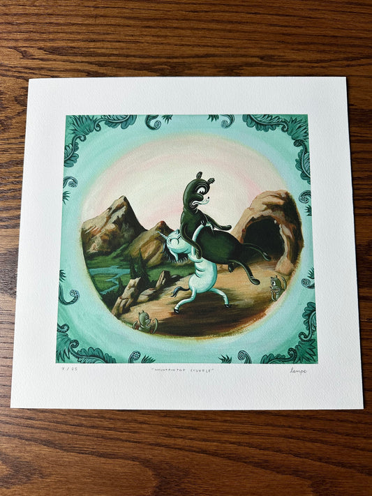 Travis Lampe - Mountaintop Scuffle 12x12 art print