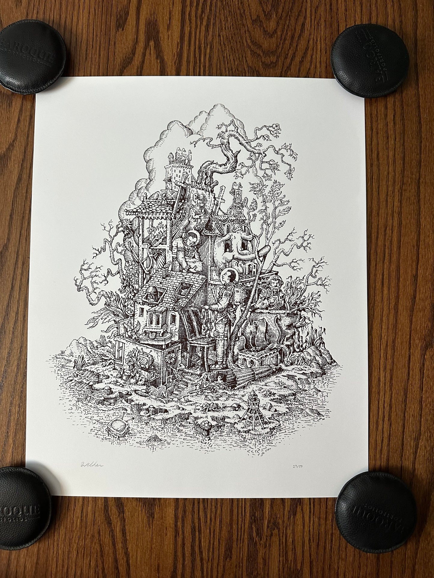 David Welker - Moving Day Pen & Ink 9x12 art print