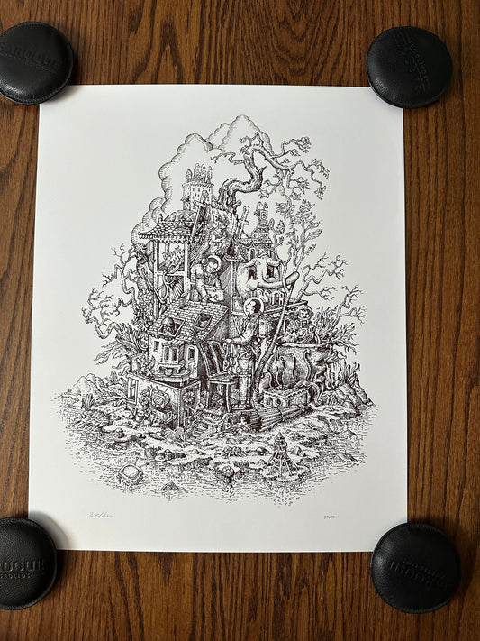 David Welker - Moving Day Pen & Ink 9x12 art print