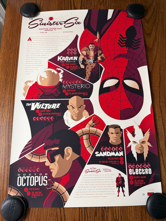 Tom Whalen - Marvel Spider-Man Sinister Six - 24x36 - Limited Edition Poster