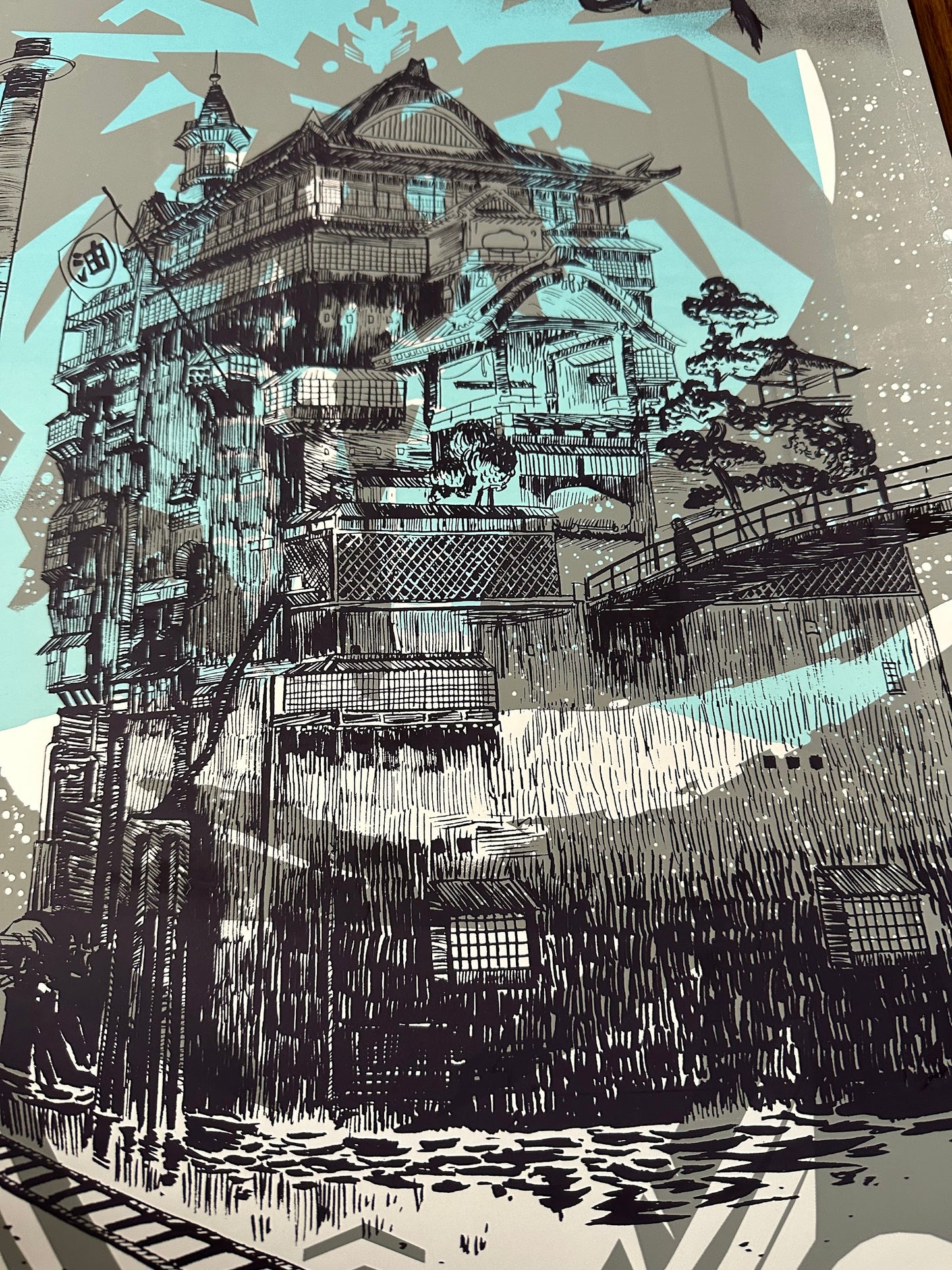 Nakatomi Inc - Studio Ghibli House Test Print 18x24 art print - detail image 3