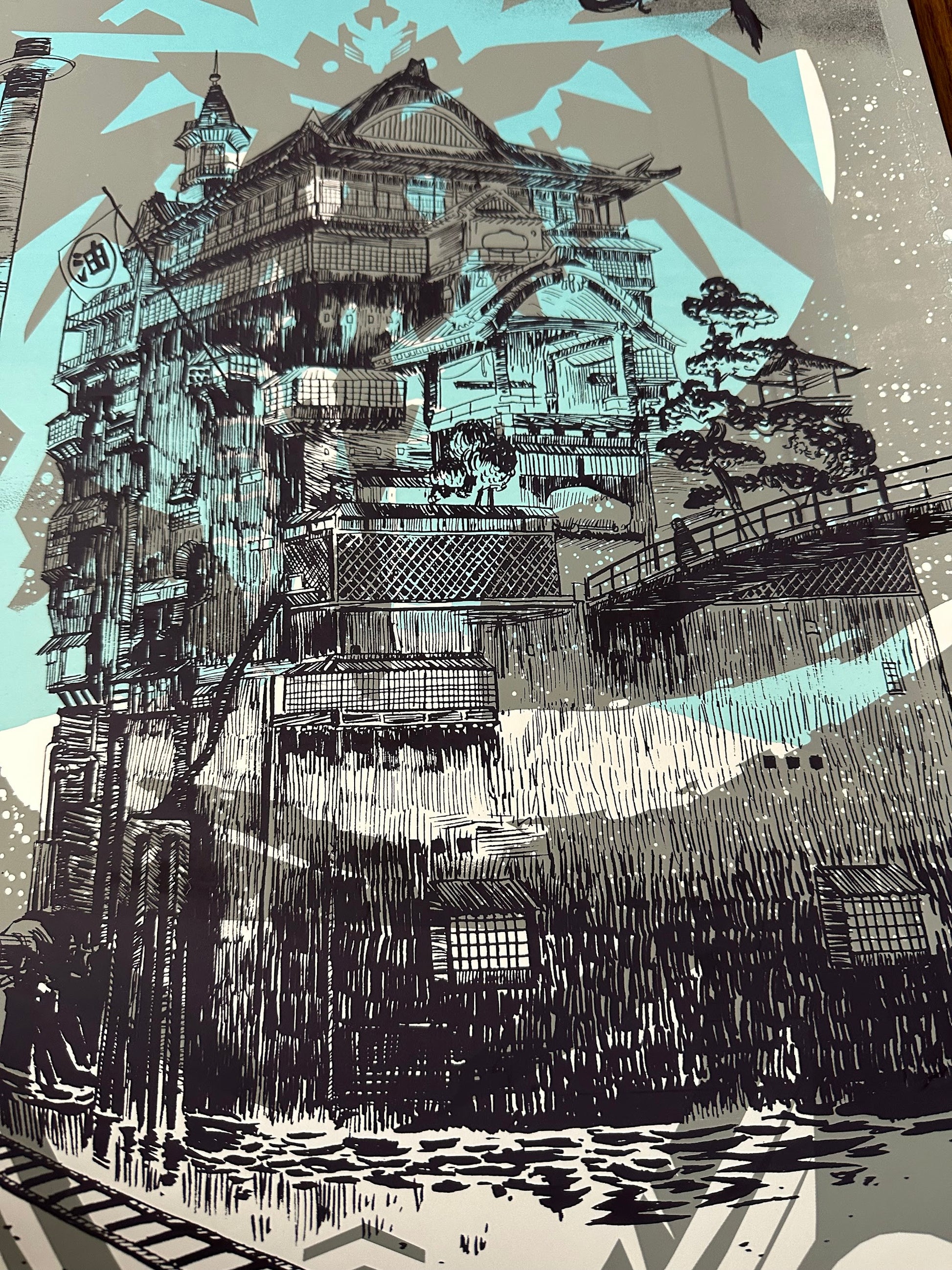 Nakatomi Inc - Studio Ghibli House Test Print 18x24 art print - detail image 3