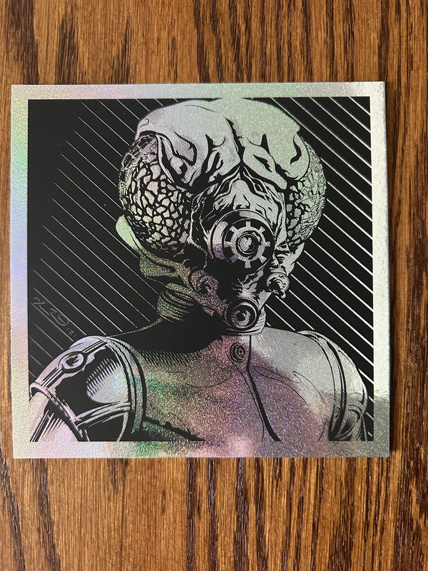 Joshua Budich - Star Wars 4LOM Dots Lite Foil Variant LE Art Print - 6 x 6