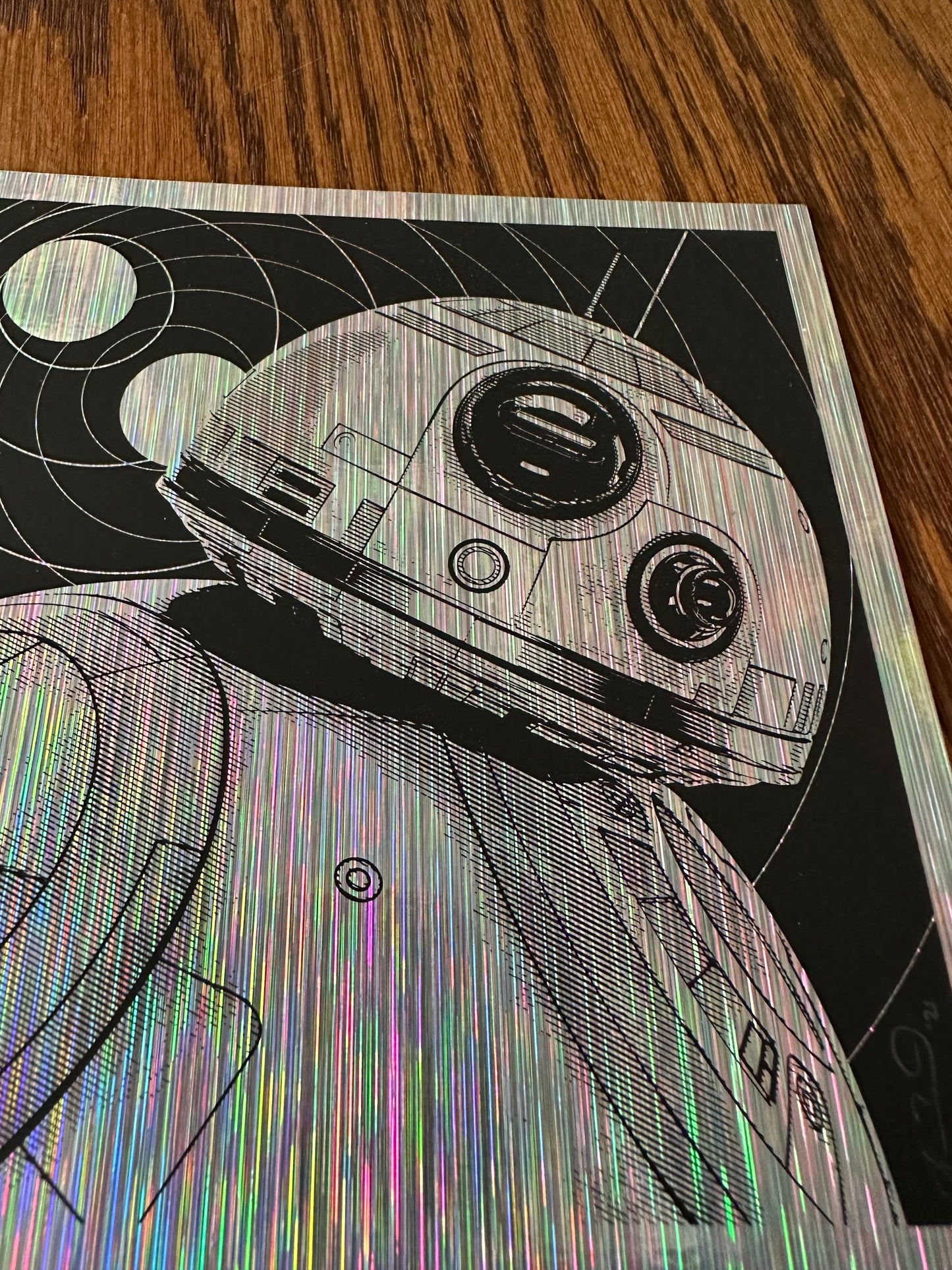 Joshua Budich - Star Wars BB8 Tinsel Foil Variant 6x6 art print - detail image 2