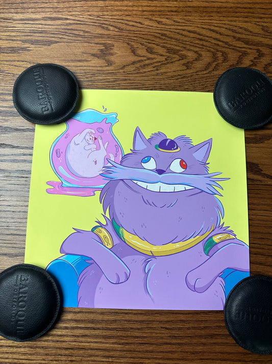 Jesse Clark - Cat King 12x12 art print