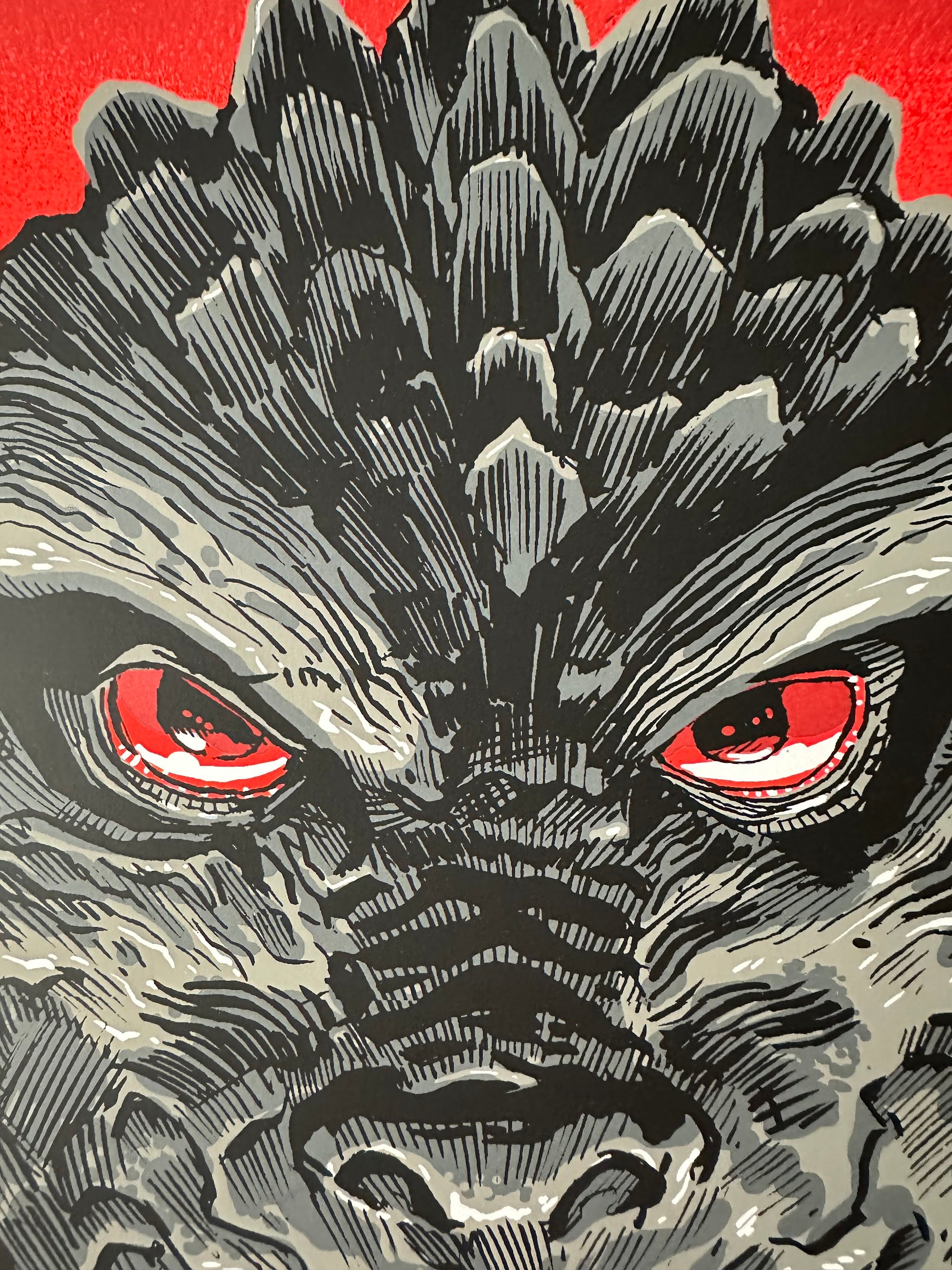 Tim Doyle - Godzilla 1954 Portrait 12x16 art print - detail image 4