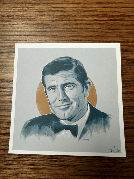 Tom Ralston - James Bond 007 George Lazenby Portrait 6x6 art print