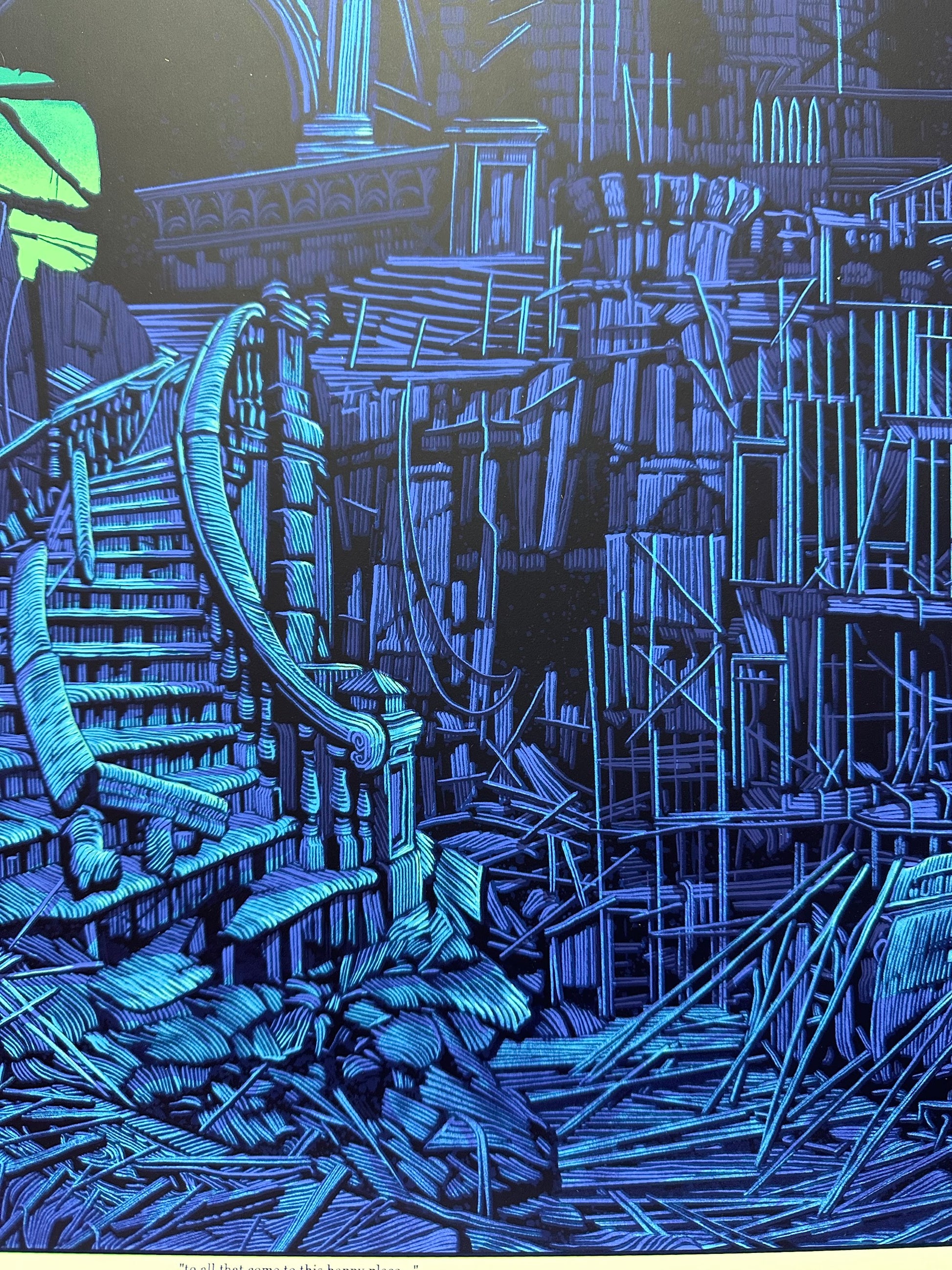 Daniel Danger - Disney Castle "To All That Come to the Happy Place" Green Variant 24x36 movie poster - detail image 6