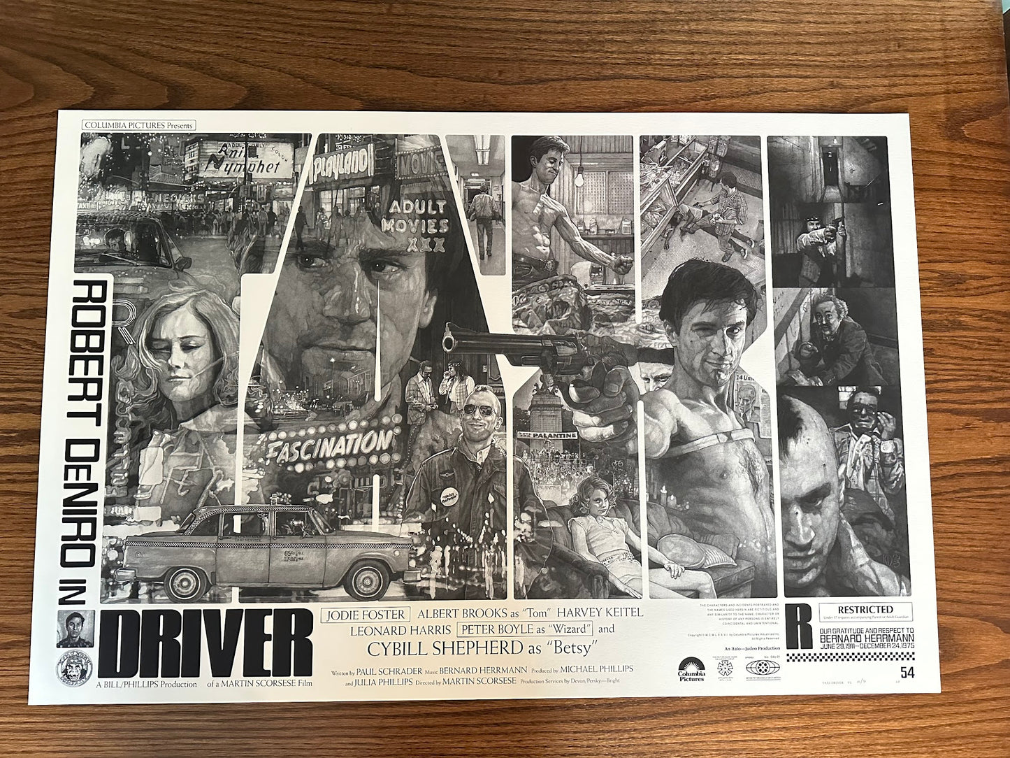 Krzysztof Domardzki - Taxi Driver Pencil Variant 36x24 movie poster