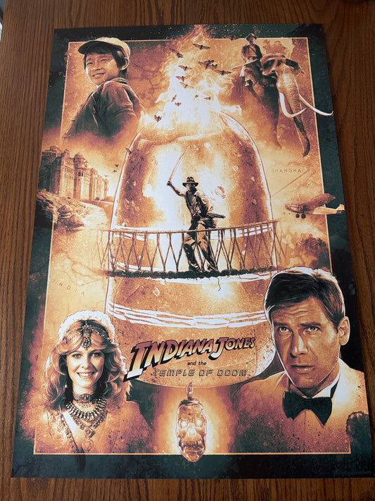 Kevin Wilson - Indiana Jones Temple of Doom Variant - 24x36 - Limited Edition Poster