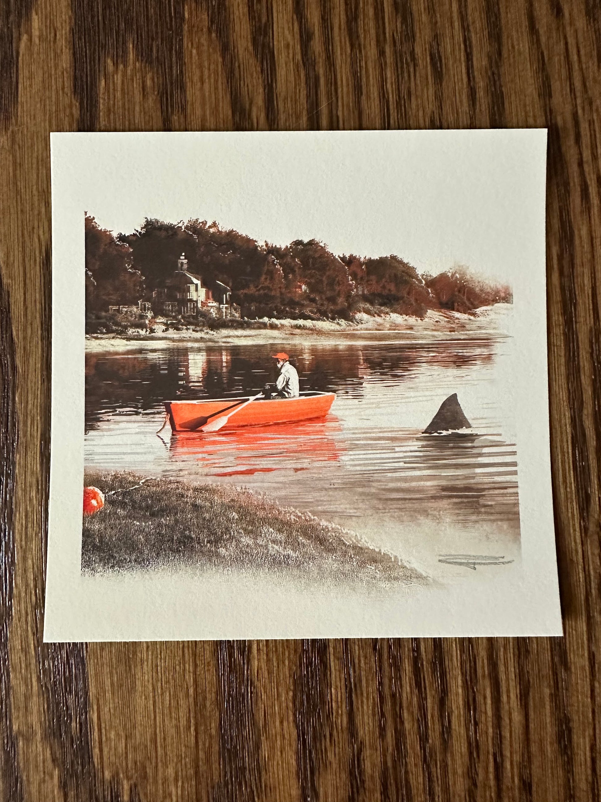 JC Richard - Jaws Amity Harbor Red Variant Handbill 5x5 art print