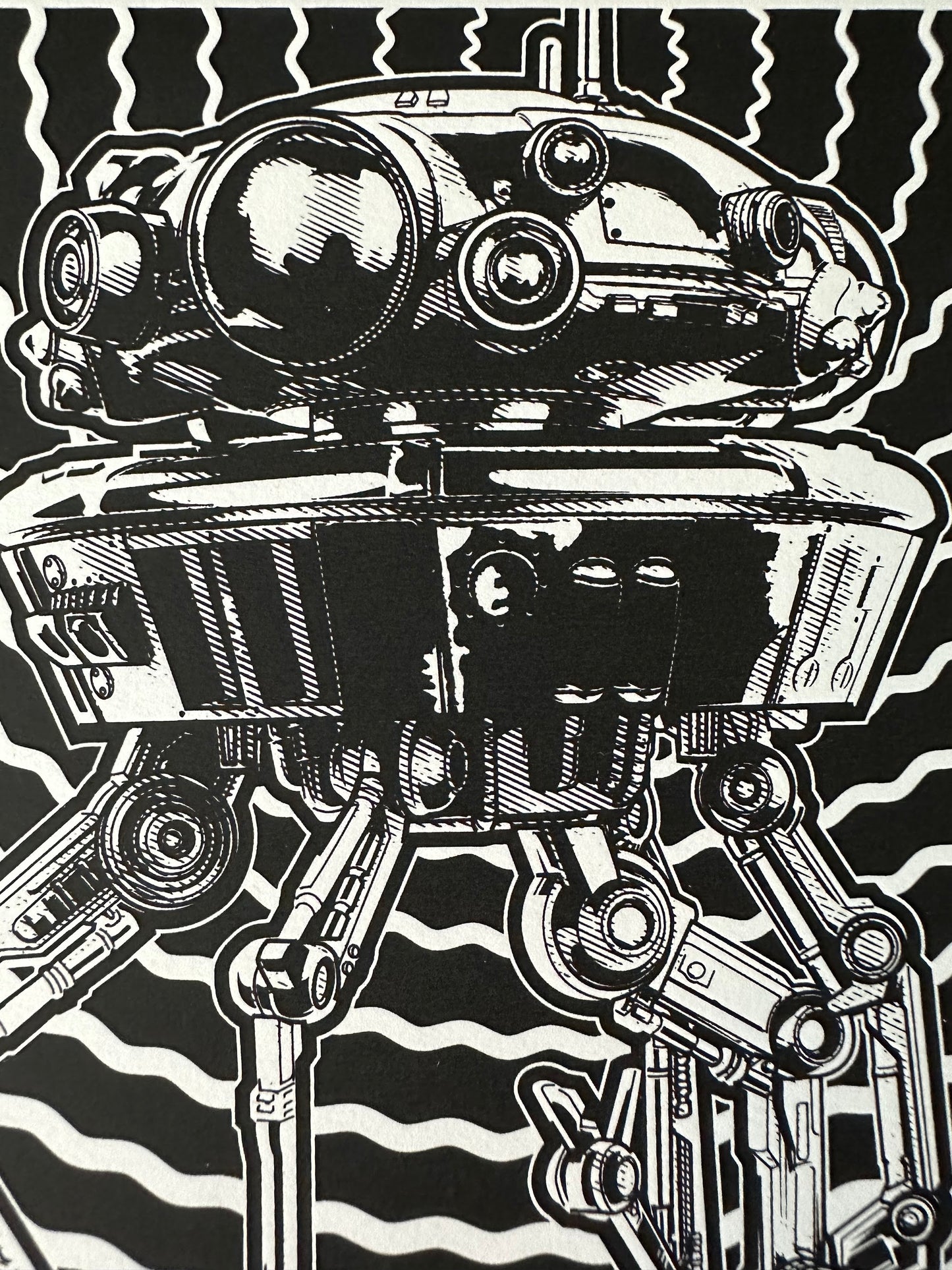 Joshua Budich - Imperial Probe Droid - Milk Variant 6x6 art print - detail image 2