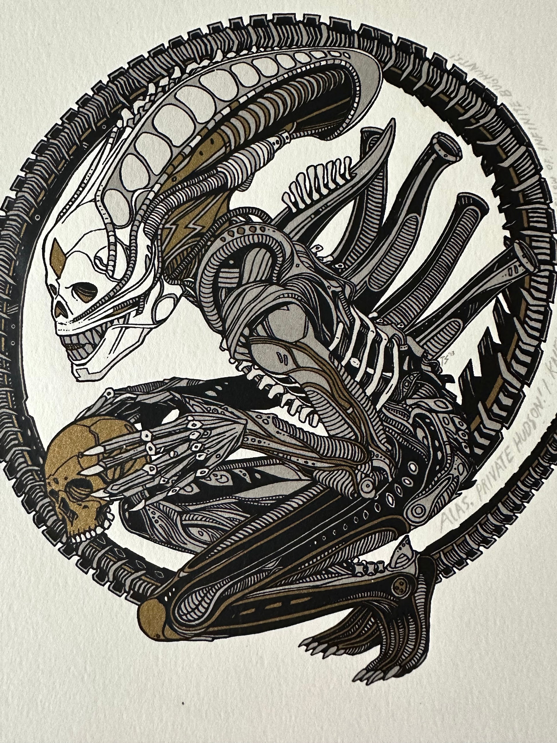 Tyler Stout - Alien Xenomorph 8x10 art print - detail image 2