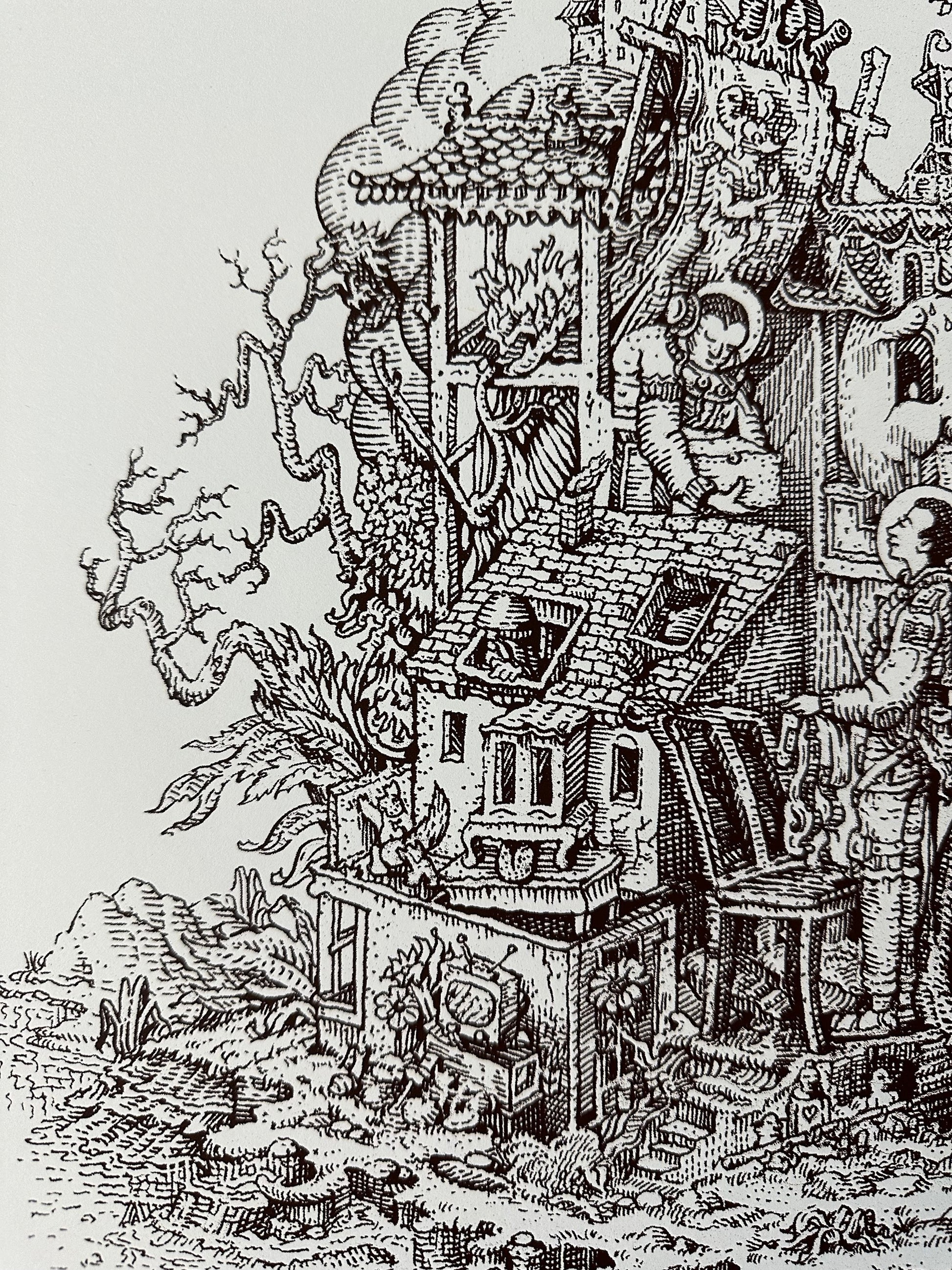David Welker - Moving Day Pen & Ink 9x12 art print - detail image 3
