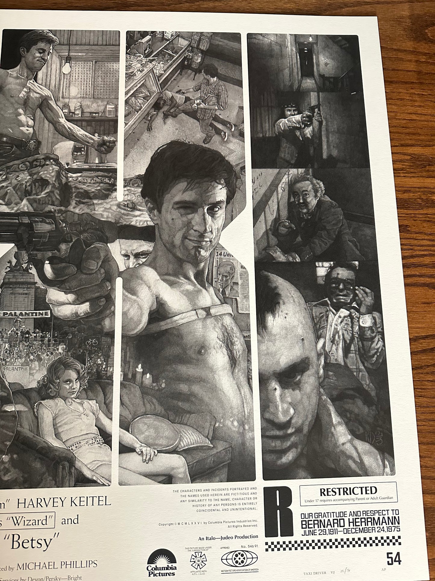 Krzysztof Domardzki - Taxi Driver Pencil Variant 36x24 movie poster - detail image 4